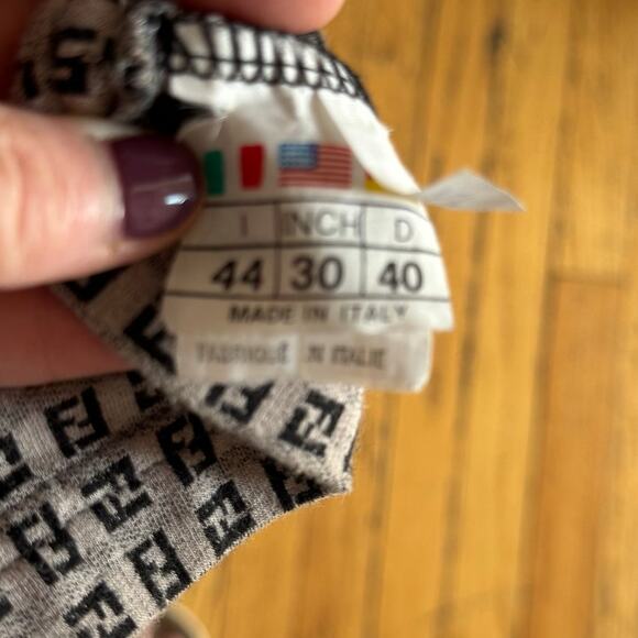 Fendi FF Vintage Mock Turtleneck Grey Gray Zucca IT 44 US 8 Authentic - Picture 4 of 6